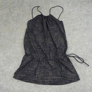 Lisa Curran Bathing Suit Coverup Womens Large L Black Dress Mini Strappy Beach